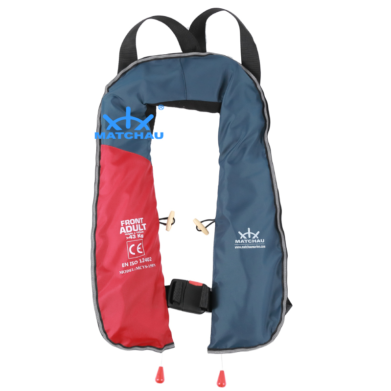 Auto + Manual Type 150N Twins Air Chamber Inflatable Life Jacket